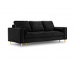 Canapea extensibila 3 locuri Mazzini Sofas, Mimosa Black, negru, 220x100x92 cm