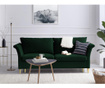 Tulipe Bottle Green Kihúzható háromszemélyes kanapé