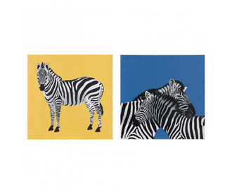 Set 2 tablouri Zebra 60x60 cm