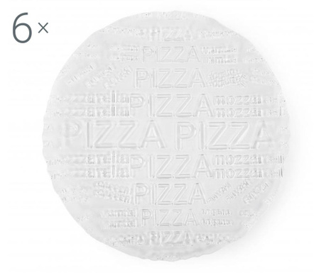 Set 6 farfurii pentru pizza Excelsa, Transp, sticla, 19x38x38 cm
