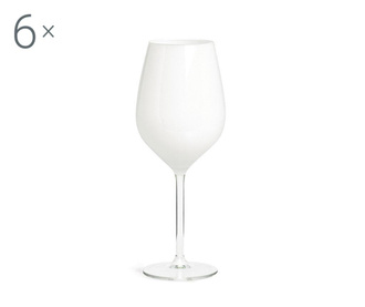 Сервиз 6 чаши за вино Rolando White 0.5