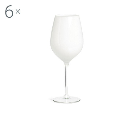 Set 6 pahare pentru vin Excelsa, Rolando White, sticla, alb, 0.5
