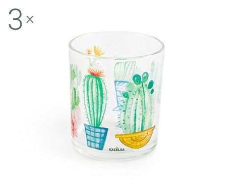 Zestaw 3 szklanek Cactus 0.25