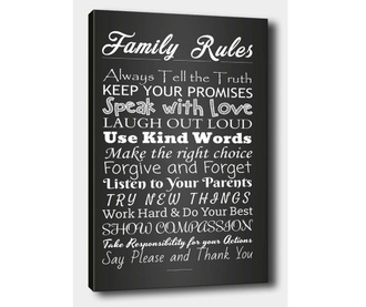 Slika Family Rules 40x60 cm
