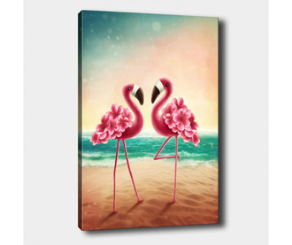 Tablou Tablo Center, Flamingo Love, canvas din bumbac