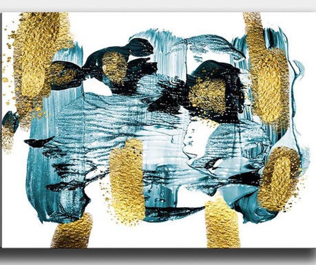 Tablou Tablo Center, Golden Ocean, canvas din bumbac, 100x140 cm
