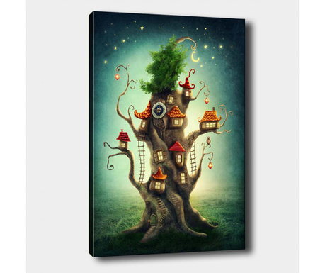 Tablou Tablo Center, Tree House, canvas din bumbac, 100x140 cm