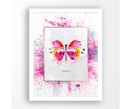 Πίνακας Pink Butterfly 24x29 cm