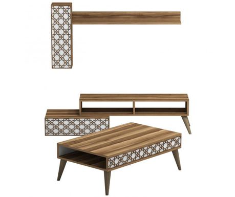 Set Mobilier Planet Nuc și Alb (3 Piese)