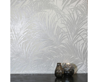 Tapeta Palm Silver Grey Kiss Foil 53x1005 cm