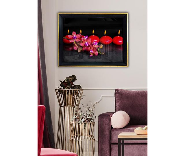 Slika Pink Flowers And Candles 45x65 cm