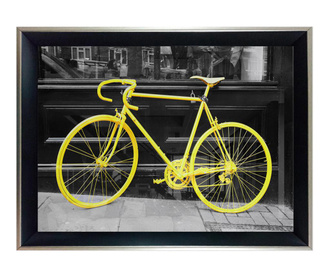 Tablou Tablo Center, Yellow Bike, sticla imprimata, 35x45 cm
