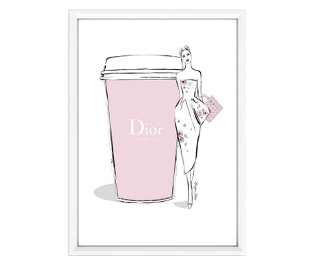 Obraz Dior Pink White 23x33 cm