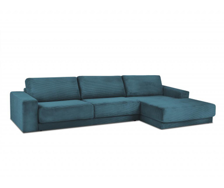 Разтегателен десен ъглов диван Donatella Turquoise