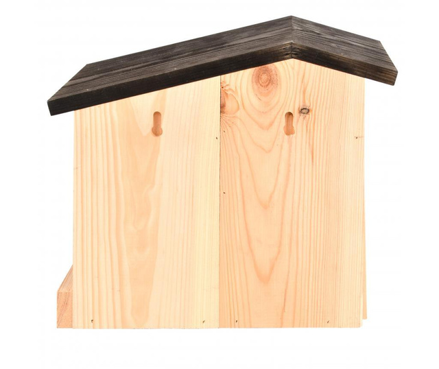 Casuta pentru pasari cu hranitoare Esschert Design, lemn de pin, 24x28x14 cm