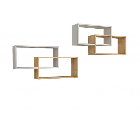 Set 2 rafturi de perete Oyo Concept, PAL, 45x104x22 cm, maro stejar