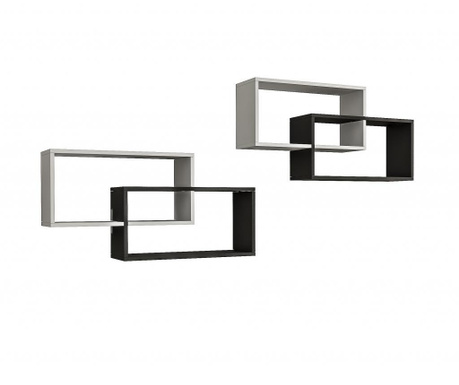 Set 2 rafturi de perete Oyo Concept, PAL, 45x104x22 cm, negru