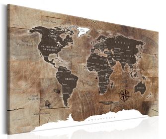 Slika World Map Wooden Mosaic