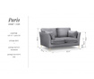 Canapea 2 locuri Paris Grey