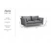 Sofa trosjed Paris Grey