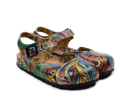 Pantofi dama Calceo, Rainbow, imprimeu multicolor