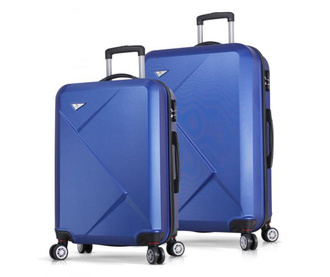 Diamond Blue 2 db Gurulós bőrönd