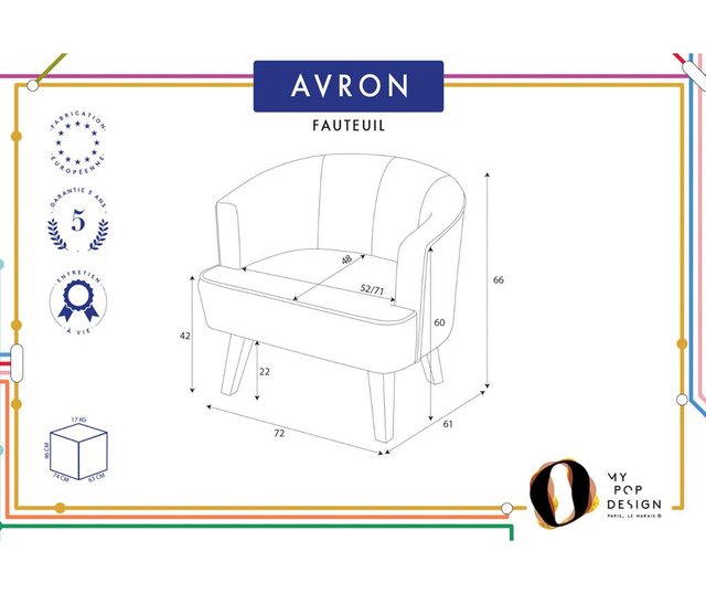 Fotelja Avron Uni