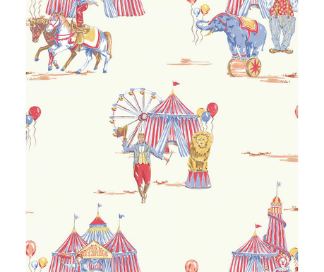Stenska tapeta Circus Fun Red/Blue 53x1005 cm