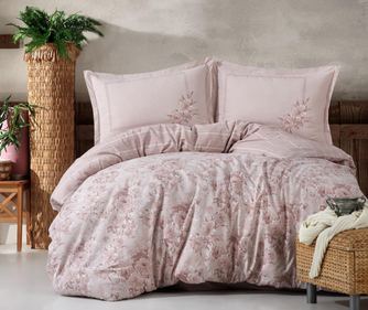 Lenjerie de pat King Ranforce Porto Beige