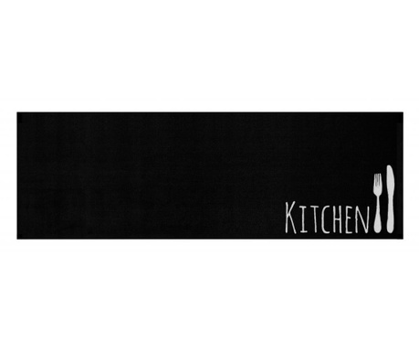 Covor Hanse Home, Kitchen Cutlery, 50x150 cm, negru si alb