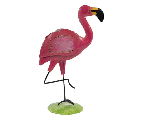 Decoratiune Novita Home, Flamingo, metal, 23x10x32 cm