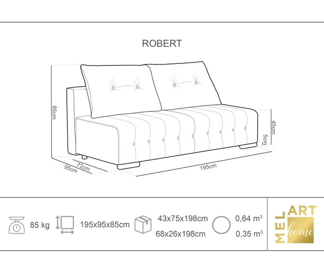 Robert Green Háromszemélyes kihúzható kanapé
