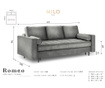 Romeo Dark Grey Háromszemélyes kihúzható kanapé