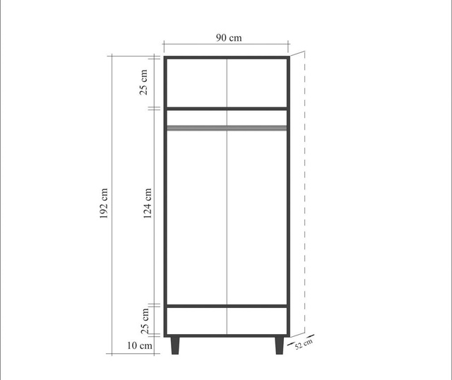 Dulap Wooden Art, Stil, PAL melaminat, 90x52x192 cm