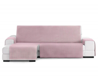 Husa pentru coltar stanga Eysa, Calma Pink, bumbac, poliester, 290x95x150 cm, roz