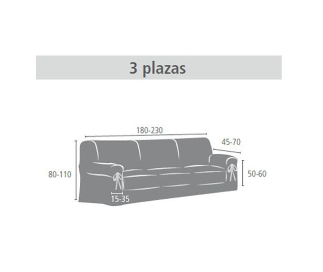 Levante White Háromszemélyes kanapé huzat 180x45x50 cm