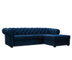 Разтегателен десен ъглов диван Valentino Dark Blue