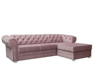 Разтегателен десен ъглов диван Valentino Light Pink