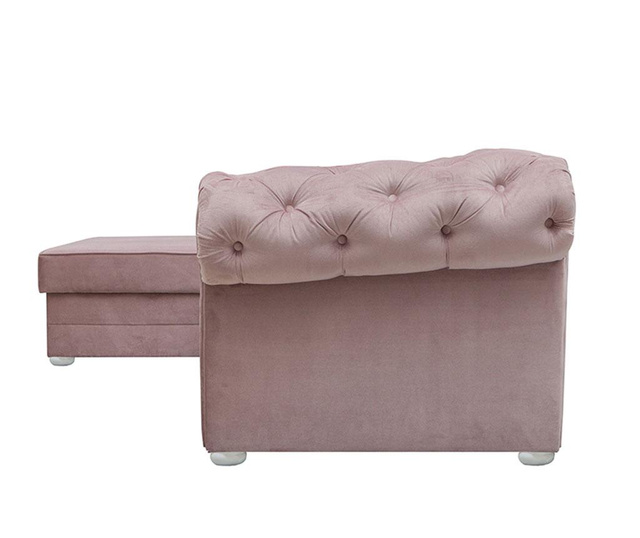Разтегателен ляв ъглов диван Valentino Light Pink