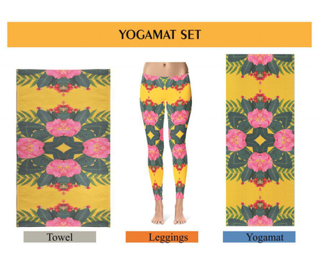 Set prostirka za yogu, ručnik i ženske tajice Oyo S