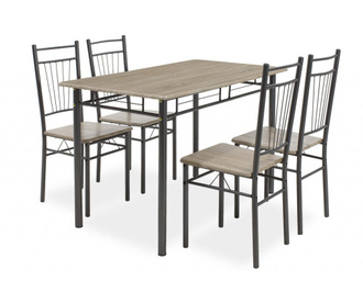 Set miza in 4 stoli Roza Dark Grey