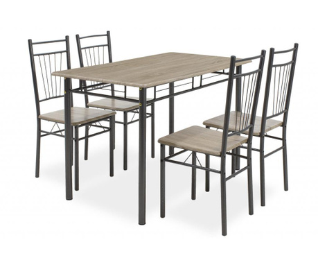 Sada stôl a 4 stoličky Roza Dark Grey