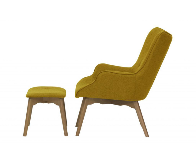 Set - fotelj in pručka za noge Ducon Light Malmo Yellow