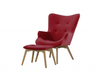 Set fotelja i stolčić za noge Ducon Light Velluto Red