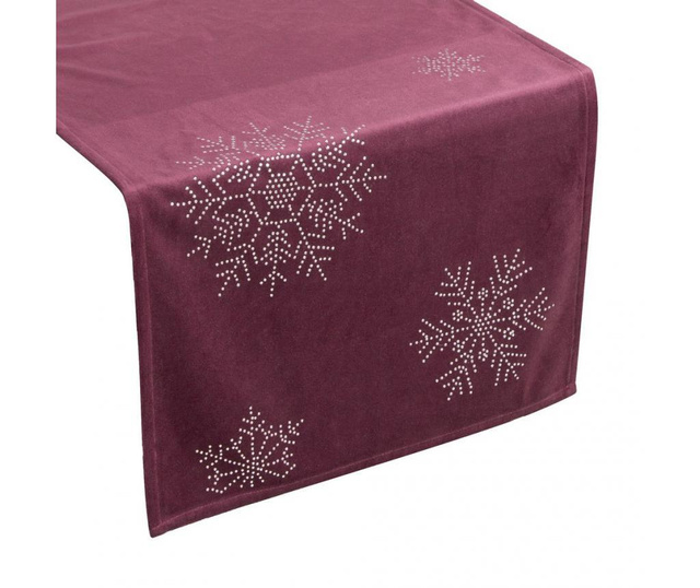 Namizni tekač Snowflakes Purple 40x140 cm