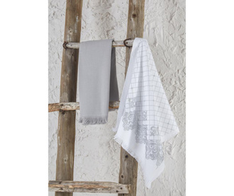 Комплект от 2 кухненски кърпи Erva White Grey 45x65 см