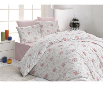 Lenjerie de pat King Ranforce Karin Pink
