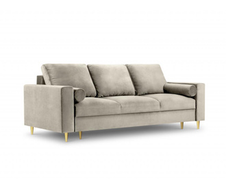 Canapea extensibila 3 locuri Mazzini Sofas, Mimosa Beige, bej, 92x220x100 cm