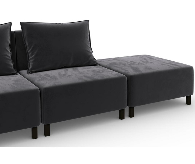 Cristina Dark Grey Négyszemélyes moduláris kanapé