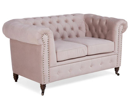 Chesterfield Light Pink Jasmine Velvet Kétszemélyes kanapé